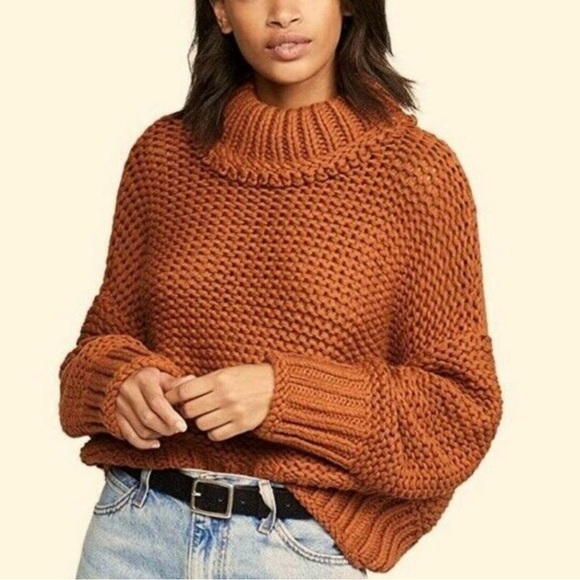 Free people chunky sweater in terracota - Picture 3 of 5